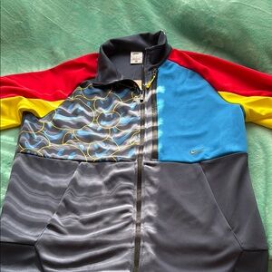 Nike Blue Windbreaker with Colorful Design